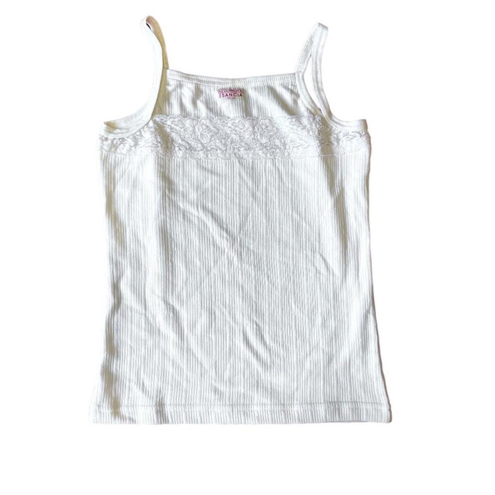 gorgeous Y2K coquette white lace tank top